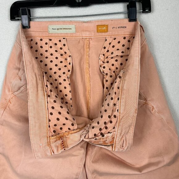 Pilcro&The Letterpress Anthropologie Hyphen Jean Pant Women 28 Peach Mauve Denim - Picture 12 of 16